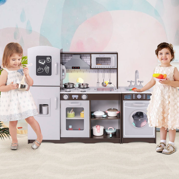 Costway Kids Kitchen Playset Avec Des Lumieres Et Des Sons Realistes