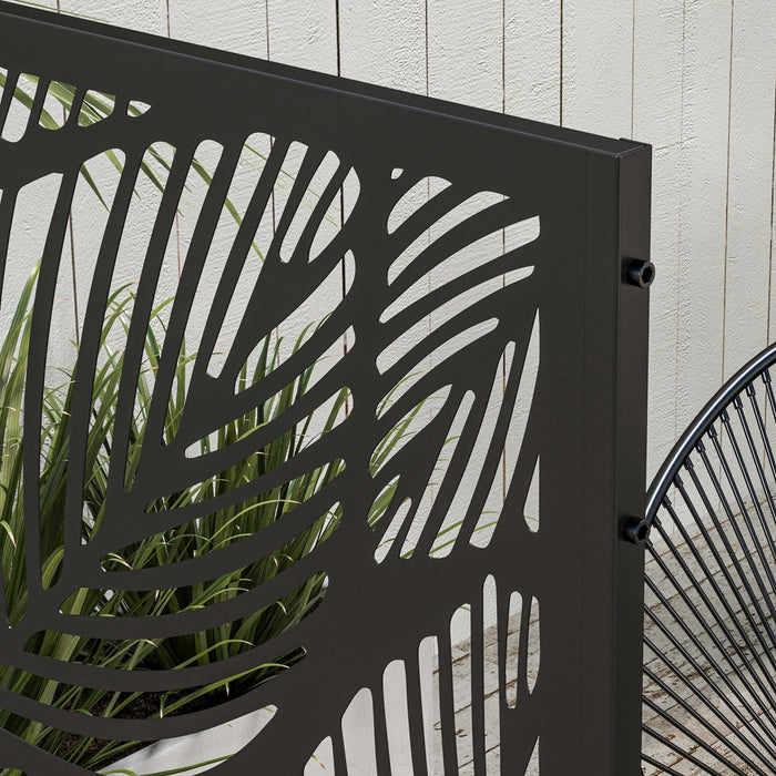 Outsunny Metal Privacy Screen W/ Vis D’expansion Diviseur, Feuille