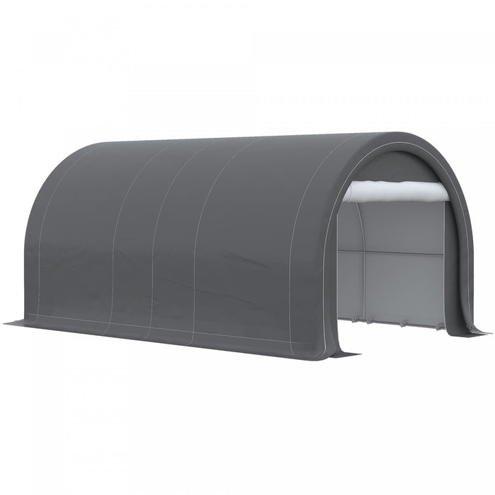 Outsunny 16' X 10' Tente De Stockage Abri De Voiture Anti-uv Portable, Gris