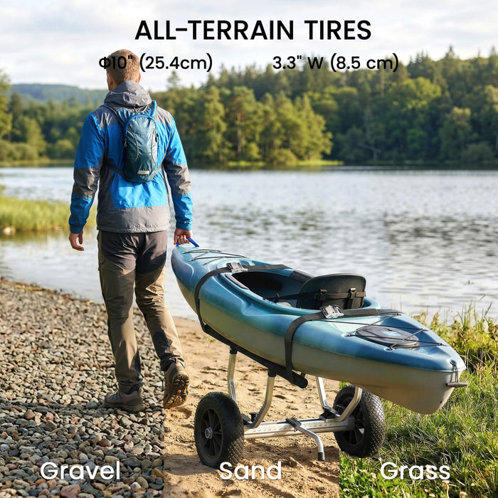Chariot pour kayak Soozier avec largeur ajustable et grandes roues, noir