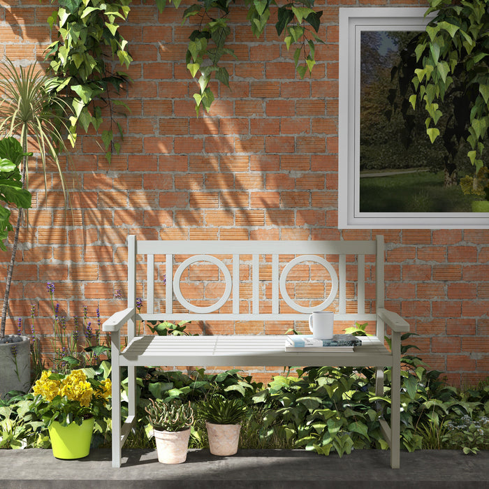Banc De Jardin En Bois A 2 Places Outsunny Gris