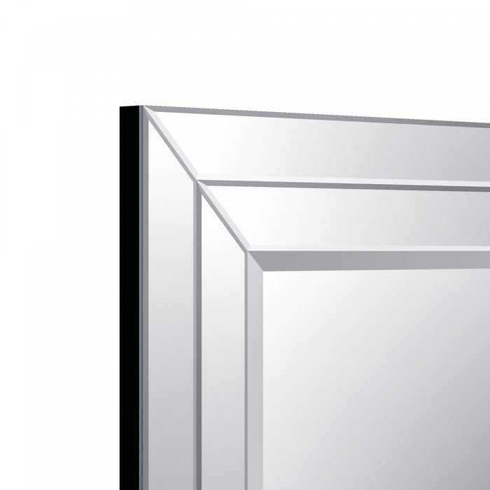 Clamp Miroir Rectangulaire Tout Verre à Double Biseau de 30 Pouces en Chrome