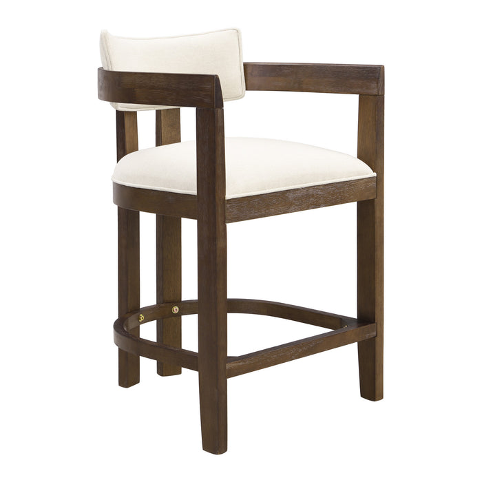 Lucas Ensemble de 2 tabourets de bar en bois de caoutchouc de 26\" avec assise rembourree, noyer