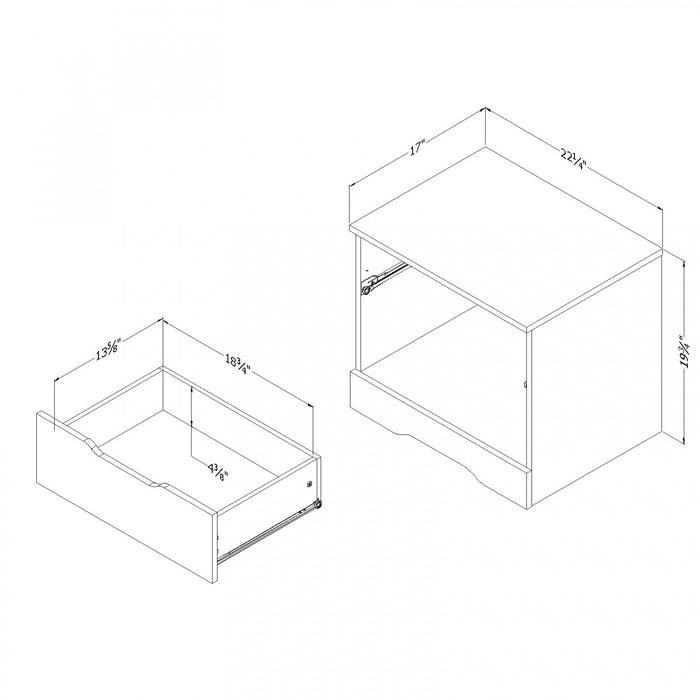 Table de nuit Holland - chêne noir