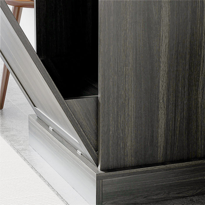 HOMCOM Poubelle inclinable, armoire a poubelles cachee avec tiroir, gris