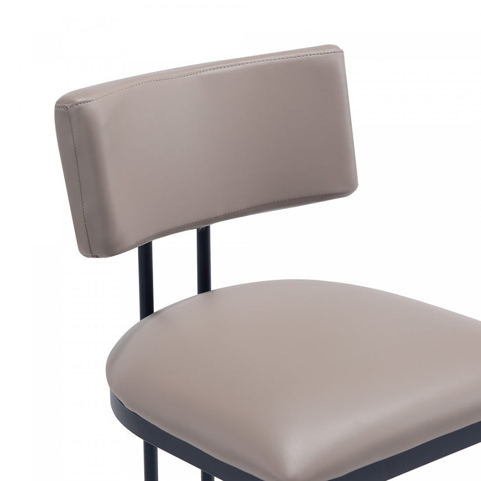 Tabouret de bar moderne contemporain en metal Juno, couleur taupe