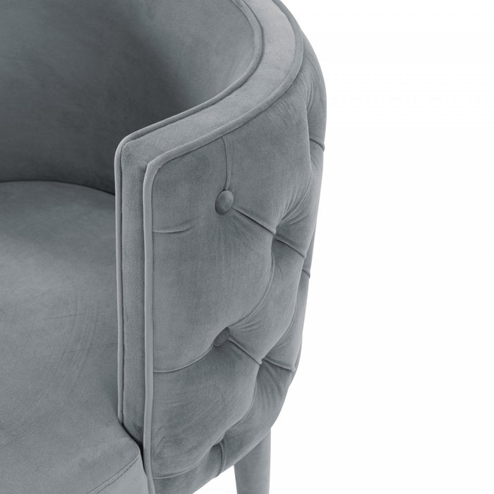 Chaise de salle a manger Maya en velours moderne gris - Lot de 2