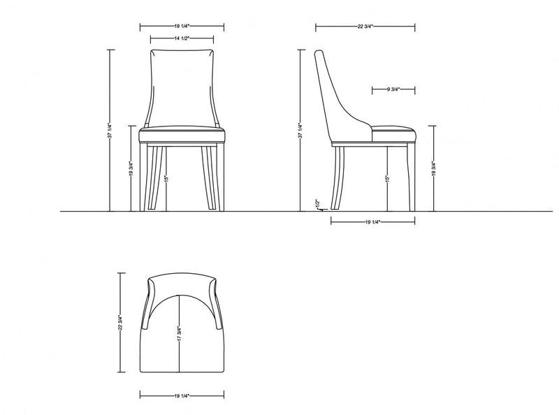 Ensemble moderne de 8 chaises de salle a manger Shubert en beige