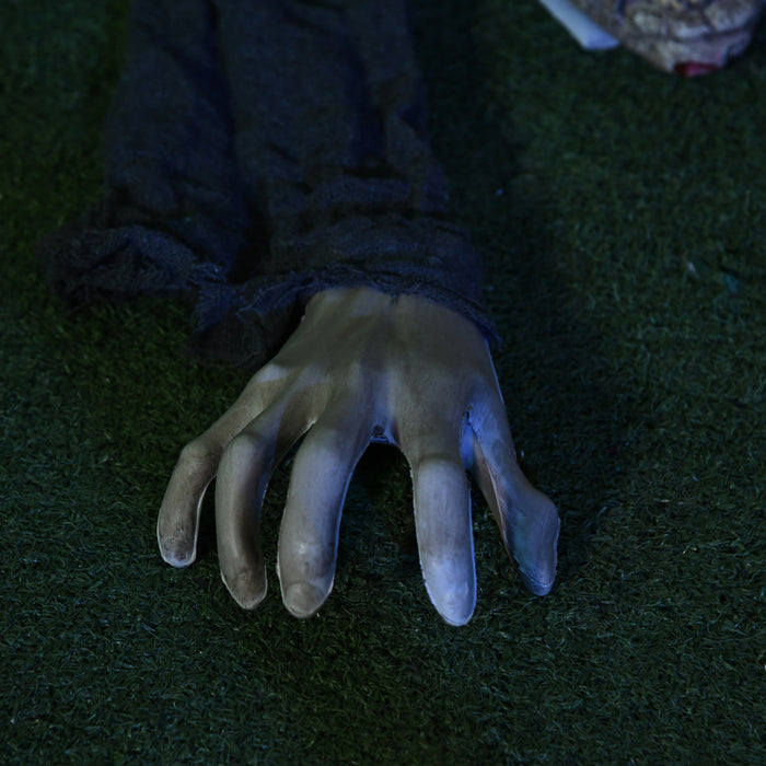 Homcom Decoration D'halloween 55,1\" Zombie Rampant, Active Par Le Son