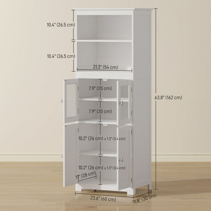 HOMCOM Garde-Manger Cuisine 160cm Armoire Aliments Blanc