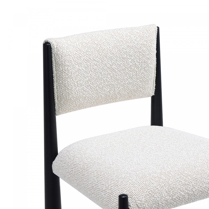 Chaise d’appoint en metal boucle creme Lennor style milieu du siecle – Lot de 2
