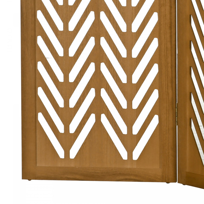 HOMCOM Paravent pliable a 4 panneaux, hauteur 5.6', marron clair