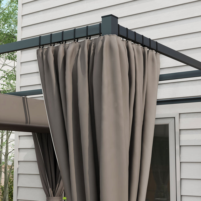 Outsunny Pergola De Patio 10' X 10' Avec Auvent Retractable, Gris Clair