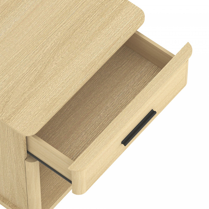 Table de nuit traditionnelle Clifford en chene naturel (1 tiroir)
