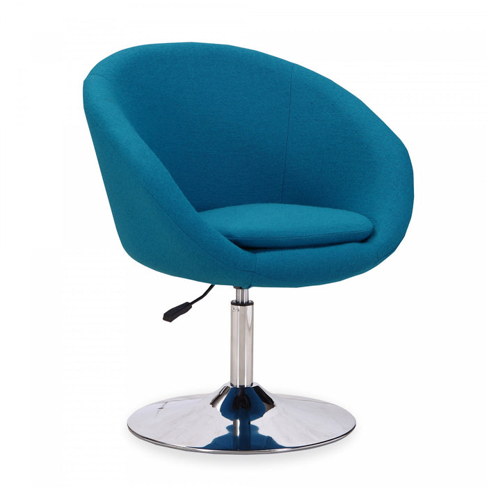 Fauteuil lounge pivotant moderne Hopper en tissu bleu - Lot de 2