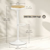 HOMCOM Wooden Bar Stools Set of 2 Adjustable Swivel Barstools Natural White
