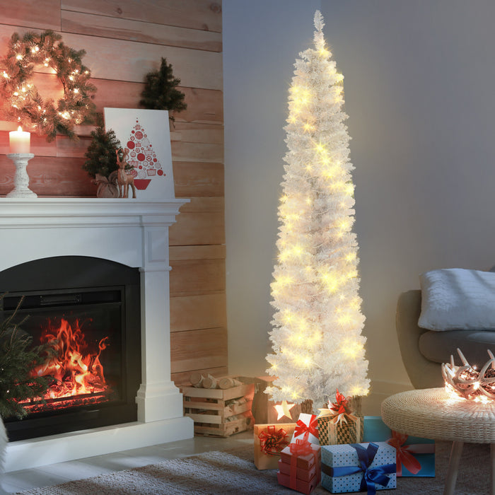 Homcom Arbre De Noel Artificiel Pre-illumine De 6 Pi Avec 100 Led