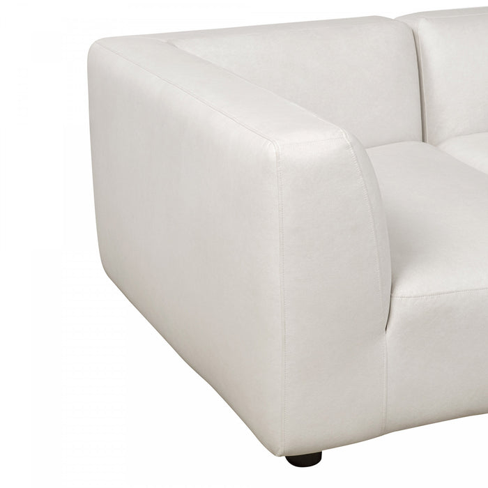 Canape sectionnel moderne contemporain Lukas 2 pieces, 118\", oriente a gauche, couleur creme