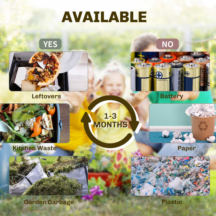 Outsunny Composteur de 65 L, Bac a Compost avec Pieds en Acier, Jaune