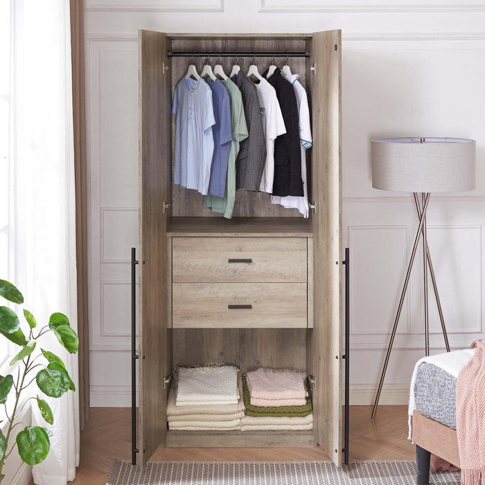 Armoire moderne Lee 32\" en gris rustique