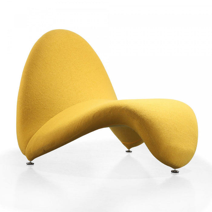 Fauteuil d’appoint moderne en melange de laine MoMa jaune – Lot de 2