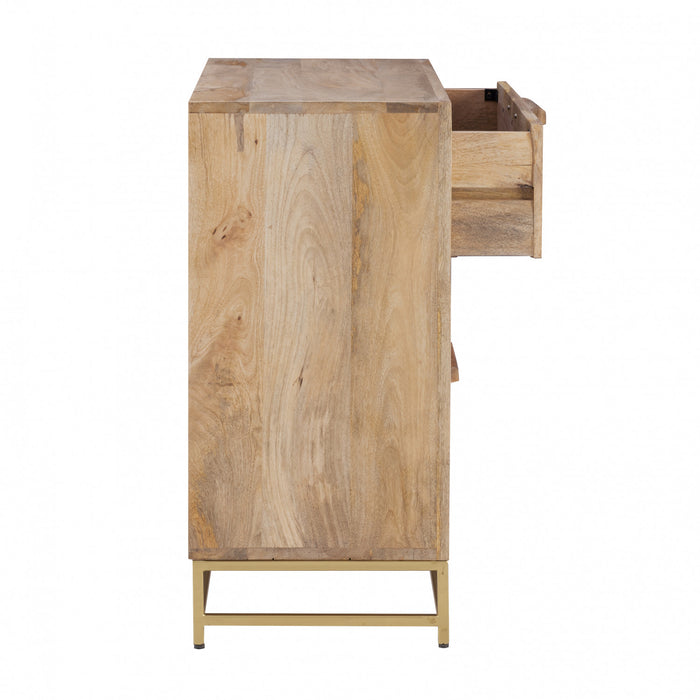 Armoire décorative Janie en rotin à 3 tiroirs - naturelle