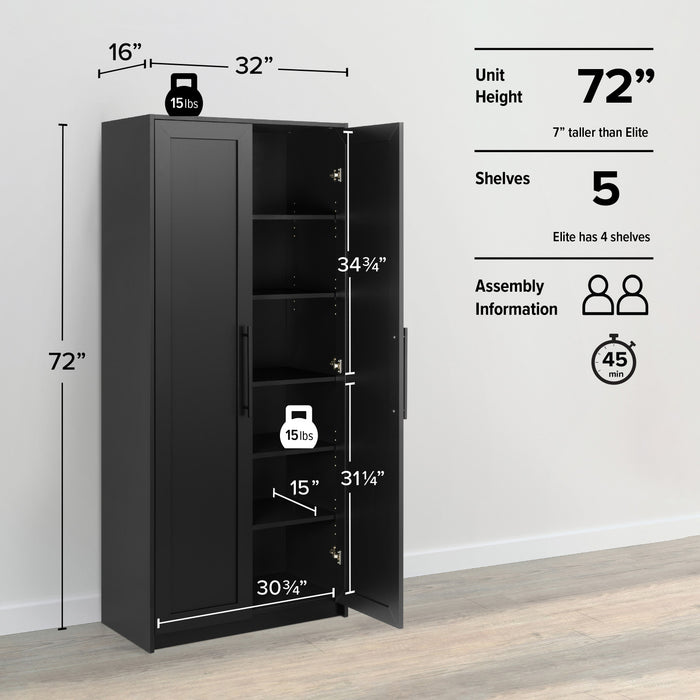 Armoire de rangement Elite Premium Home avec 5 tablettes - noire