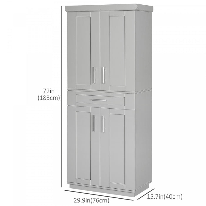 HOMCOM Garde-Manger Cuisine Moderne Etageres Gris