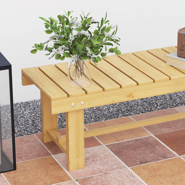 Banc De Jardin Double En Bois Naturel Outsunny 43,25 Po