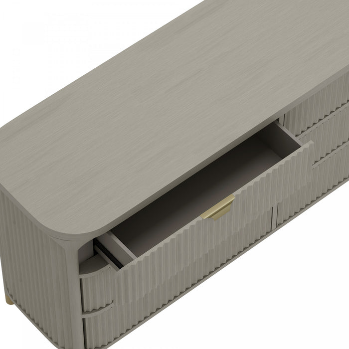 Commode contemporaine Park 68\" en gris (6 tiroirs)