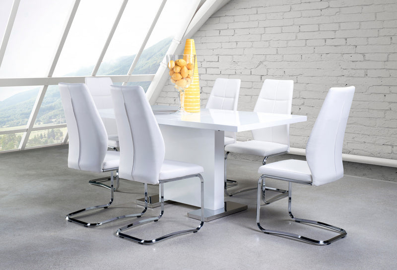 Chaise De Salle A Manger Julius En Similicuir Blanc (ensemble De 2)