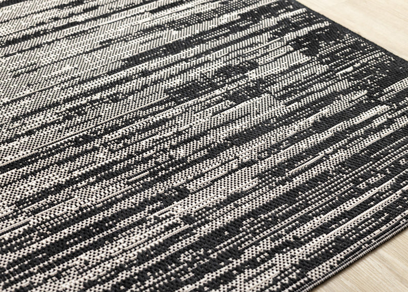 Tapis d'exterieur Jackson noir et gris vieilli, 5'3\" x 7'7\"