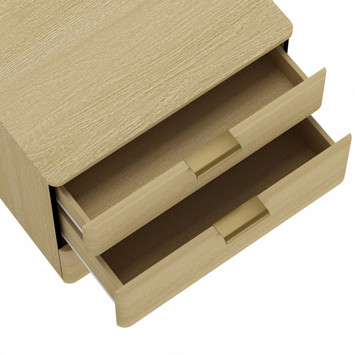 Table de nuit moderne Payton 66 cm en chene naturel (3 tiroirs)