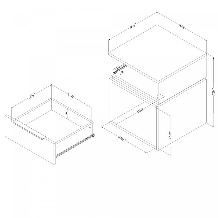 Table de nuit Hourra à 1 tiroir - chêne gris