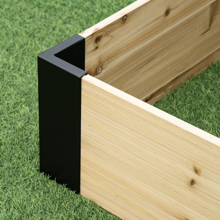 Outsunny 63\" X 32\" Jardiniere Surelevee Avec Support D'angle En Metal, Facile A Installer