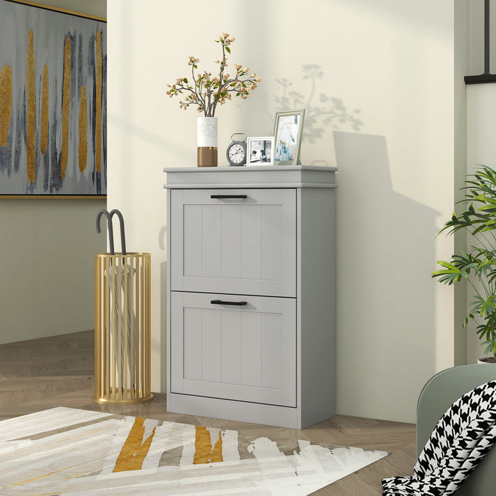 HOMCOM Armoire a chaussures avec tiroirs rabattables et etagere reglable