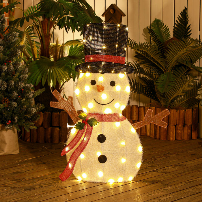 Outsunny Decoration de Noel bonhomme de neige lumineux avec 56 lumieres LED