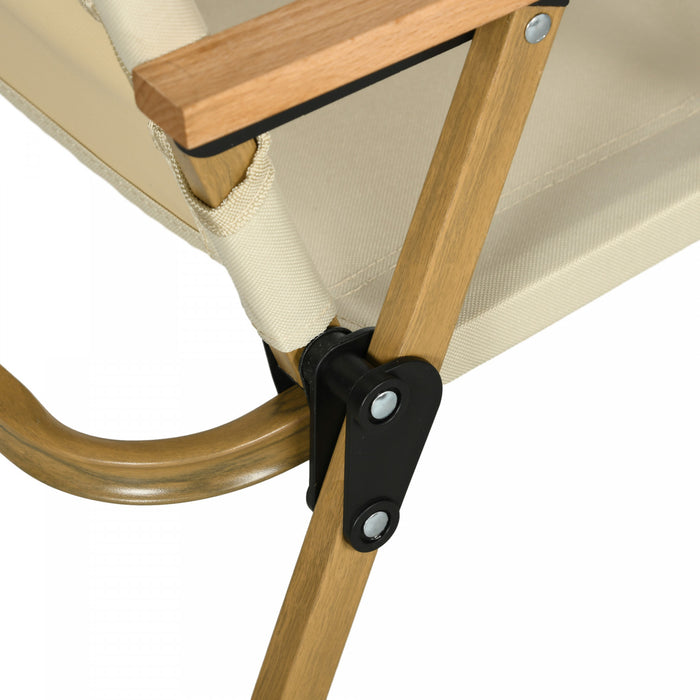 Outsunny Set de 2 chaises de camping pliantes, fauteuils portables, Beige