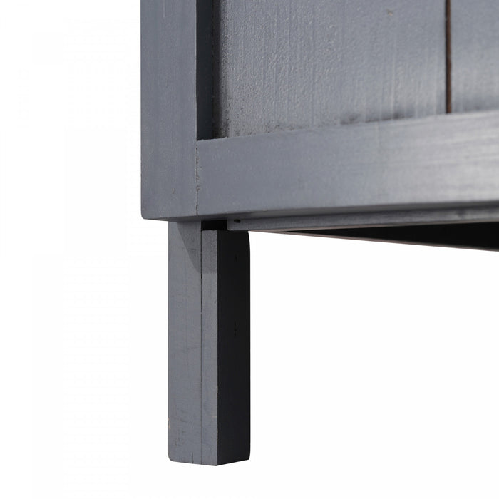 Outsunny Armoire De Rangement De Jardin, Table D'empotage D'exterieur, Gris