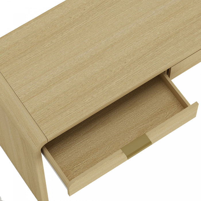 Bureau moderne Grace 54\" en chene naturel (2 tiroirs)