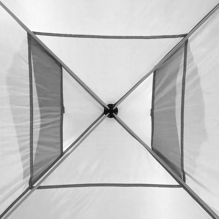 Outsunny Tente A Auvent Escamotable 10' X 10', Paroi Laterale Et Sac, Blanc
