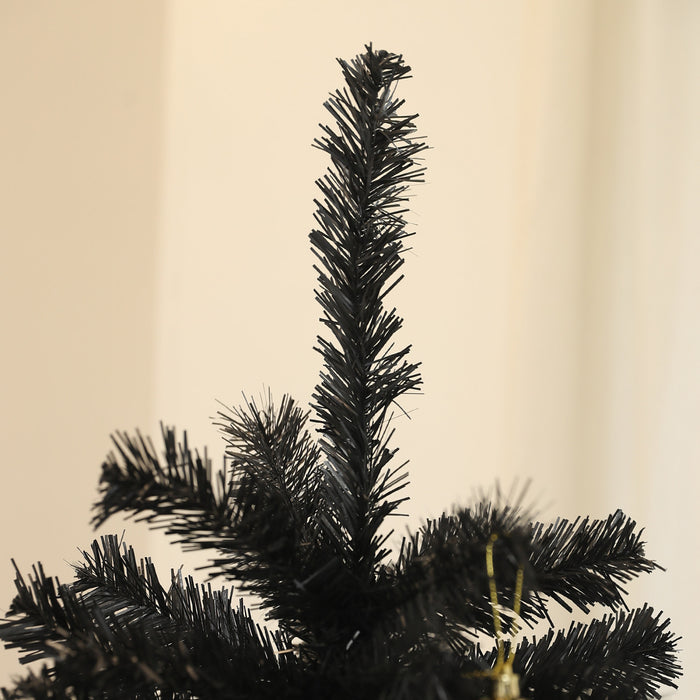 Homcom Sapin De Noel Artificiel De 6 Pieds Avec Ouverture Automatique, Noir
