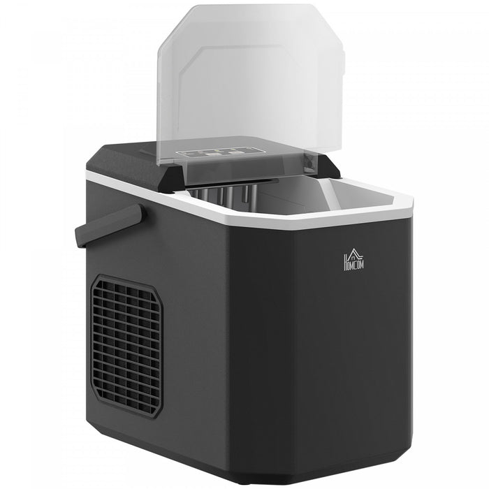 HOMCOM Machine a glacons avec panier 26 lb/24 hr, 2 tailles de glace, noir