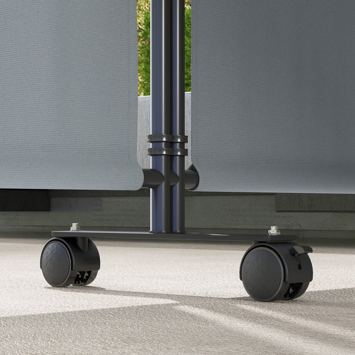 Outsunny Separateur De Piece, Ecran De Confidentialite Roulant 6pi, Gris