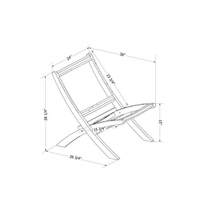 Fauteuil de détente Agave en bois et en corde tressée - beige et naturel