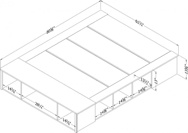 Flexible Lit Plateforme Avec Paniers - Blanc Solide