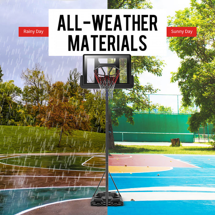 Base Et Panier De Basket-ball Portable Reglable En Hauteur Costway, Roues Arriere Incassables, 2 Filets