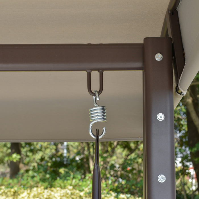 Outsunny Balancelle De Porche 3 Places Avec Auvent Inclinable, Gris Clair