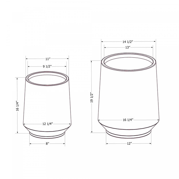 Ensemble 2 cache-pots Dalya - gris foncé