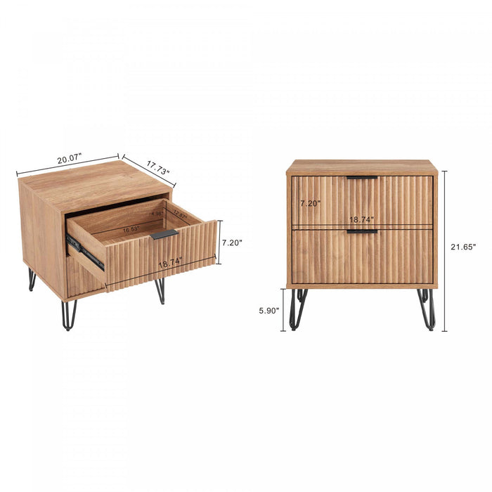 Ensemble moderne de commode 2 pieces Dumbo en brun dore